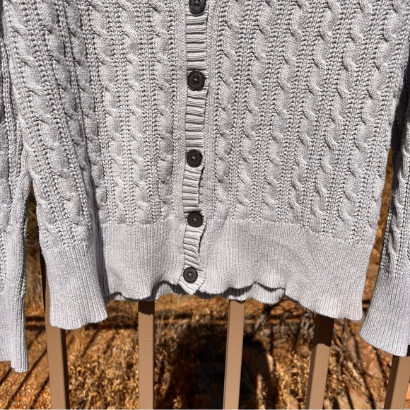 ⬇️Eddie Bauer Women’s Button Cardigan Sweater Size L Color Grey 💯% Cotton - Picture 5 of 12
